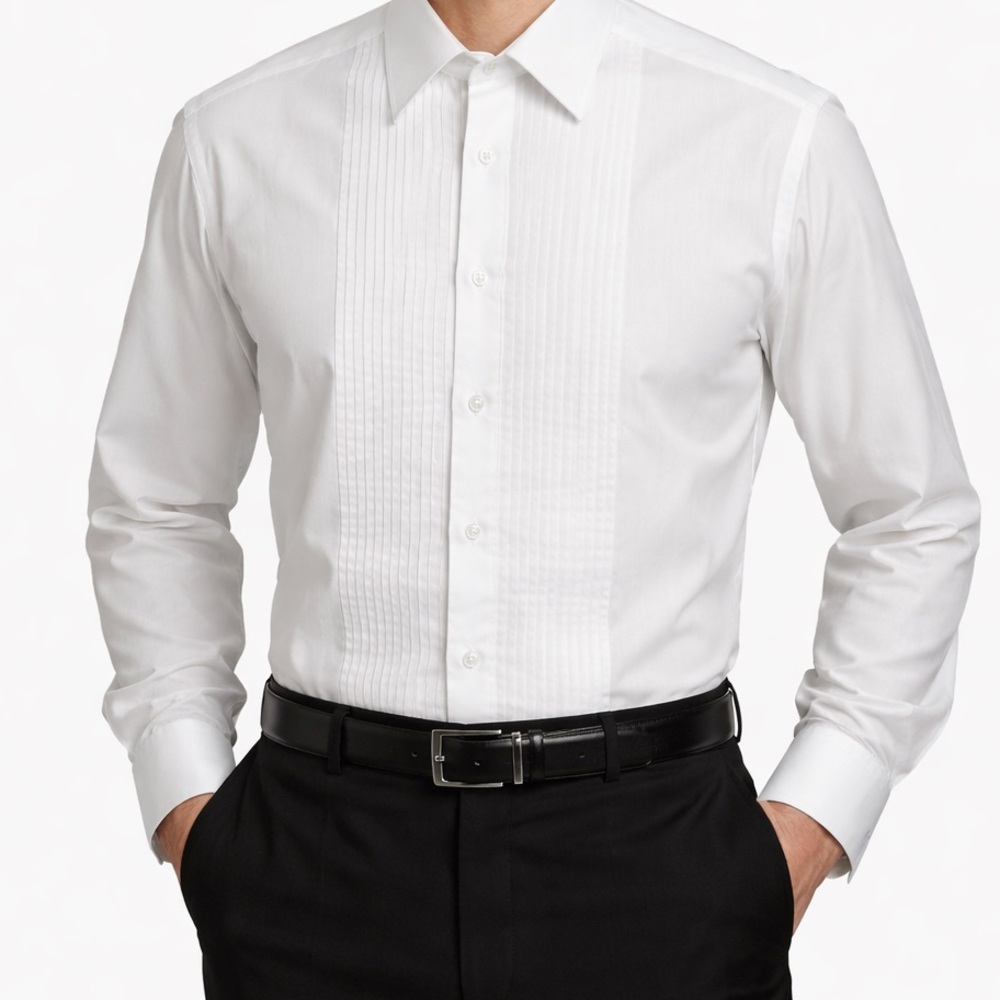 First Nighter Vintage Formal White Tuxedo Shirt Size XL